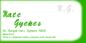 mate gyepes business card