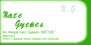 mate gyepes business card